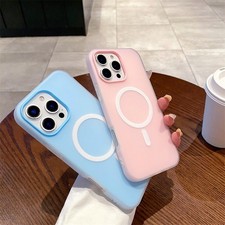MagSafe Matte Case For iPhone 11 12 13 14 15 16 Pro Max Slim Silicone Soft Cover