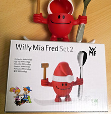 WMF EIERBECHER MC XMAS EGG WILLY MIA FRED 2 WEIHNACHTEN ROT NEU + OVP