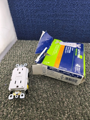#ad QTY 4 Leviton GFNT1 4W 15A SmartlockPro Slim Self Test GFCI Outlets 125V White $34.99