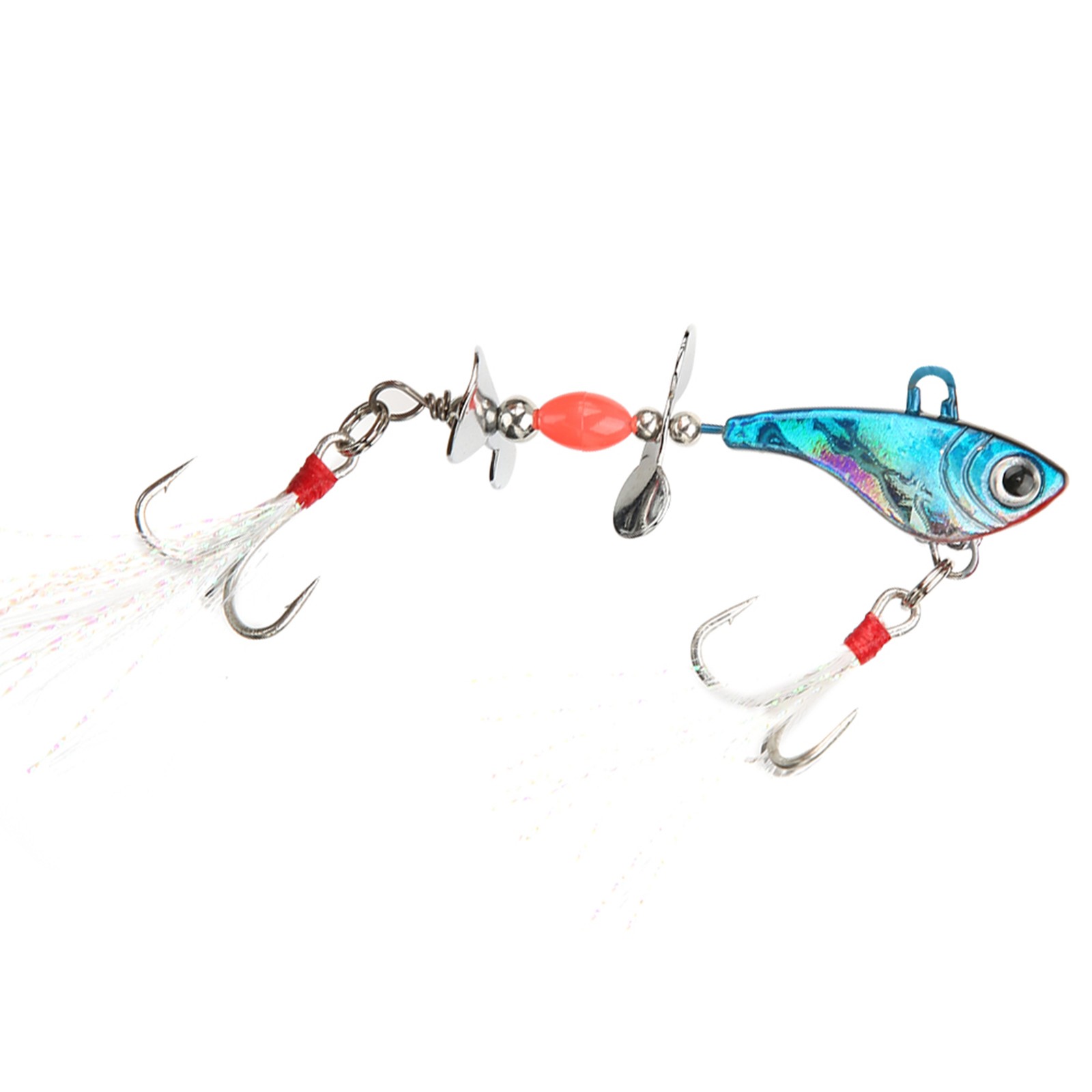 Sequin Luminous Simulation Artificial Fishing Lure Bait With Feather RotatE BA