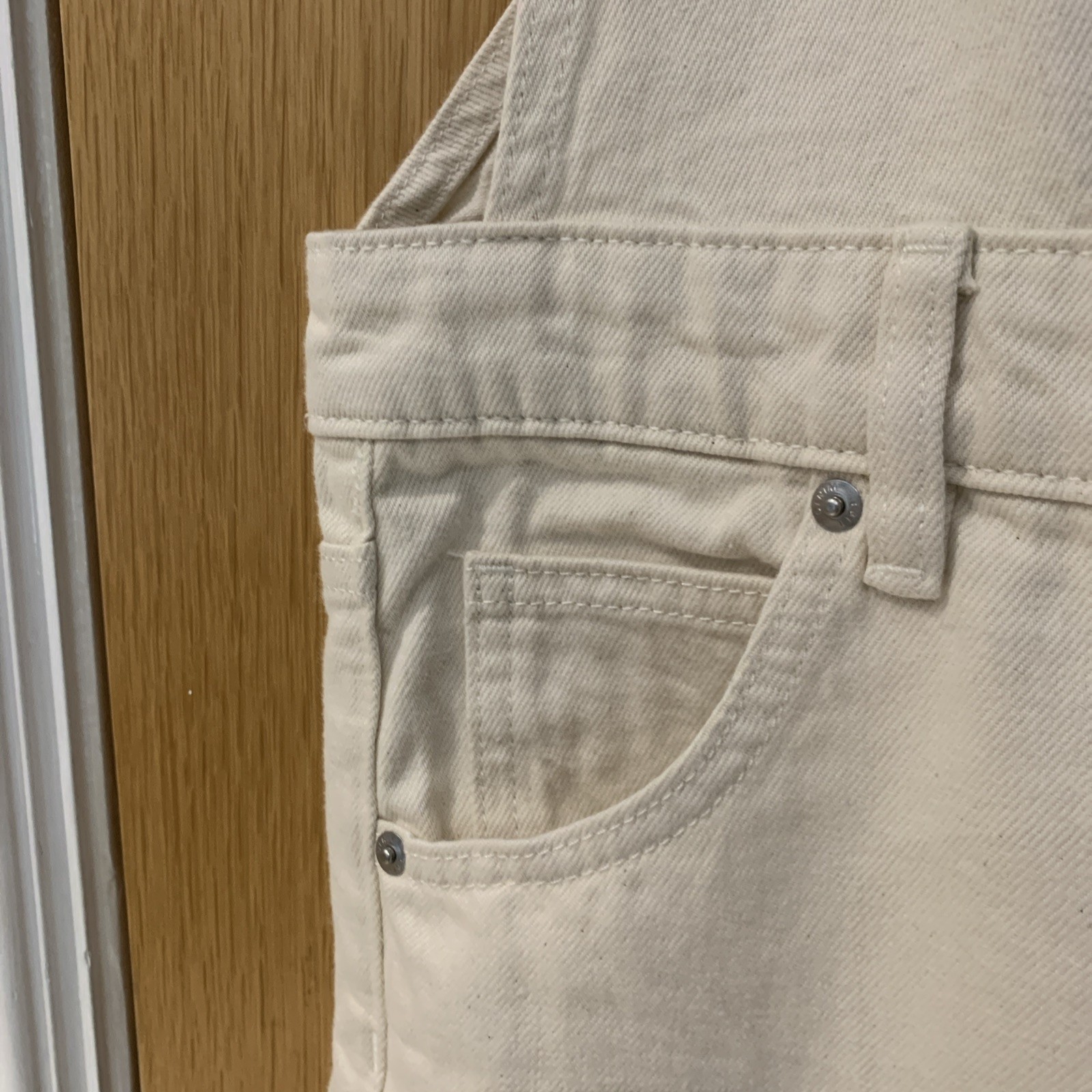 F&F Utility Cream Denim Dungarees Size 8-10 BNWT Sold Out. Ex cond image 4