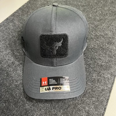 Under Armour Project Rock UA Pro Fit Hat Cap Gray Black OSFA Adjustable Mens NWT