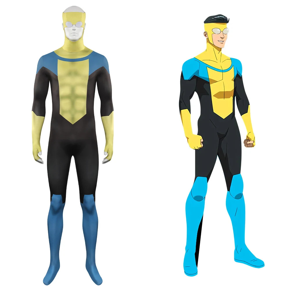 Invincible Mark Grayson Cosplay Fantasia Costume Zentai Jumpsuit for Adult Men O