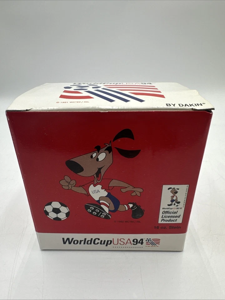 Taza de cerámica Stein Dakin 1994 World Cup 94 EE. UU. haciendo historia del fútbol Foto 3 de 4