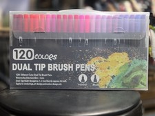 120 Colors Dual Tip Brush Pens Set, Brush Fine Tip Fineliner, Multicolor