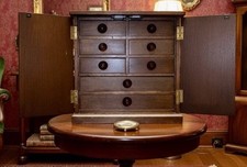 Antique Japanese Handcrafted Wood Tansu Jewelry Storage Chest Box C-1930s 11.75”