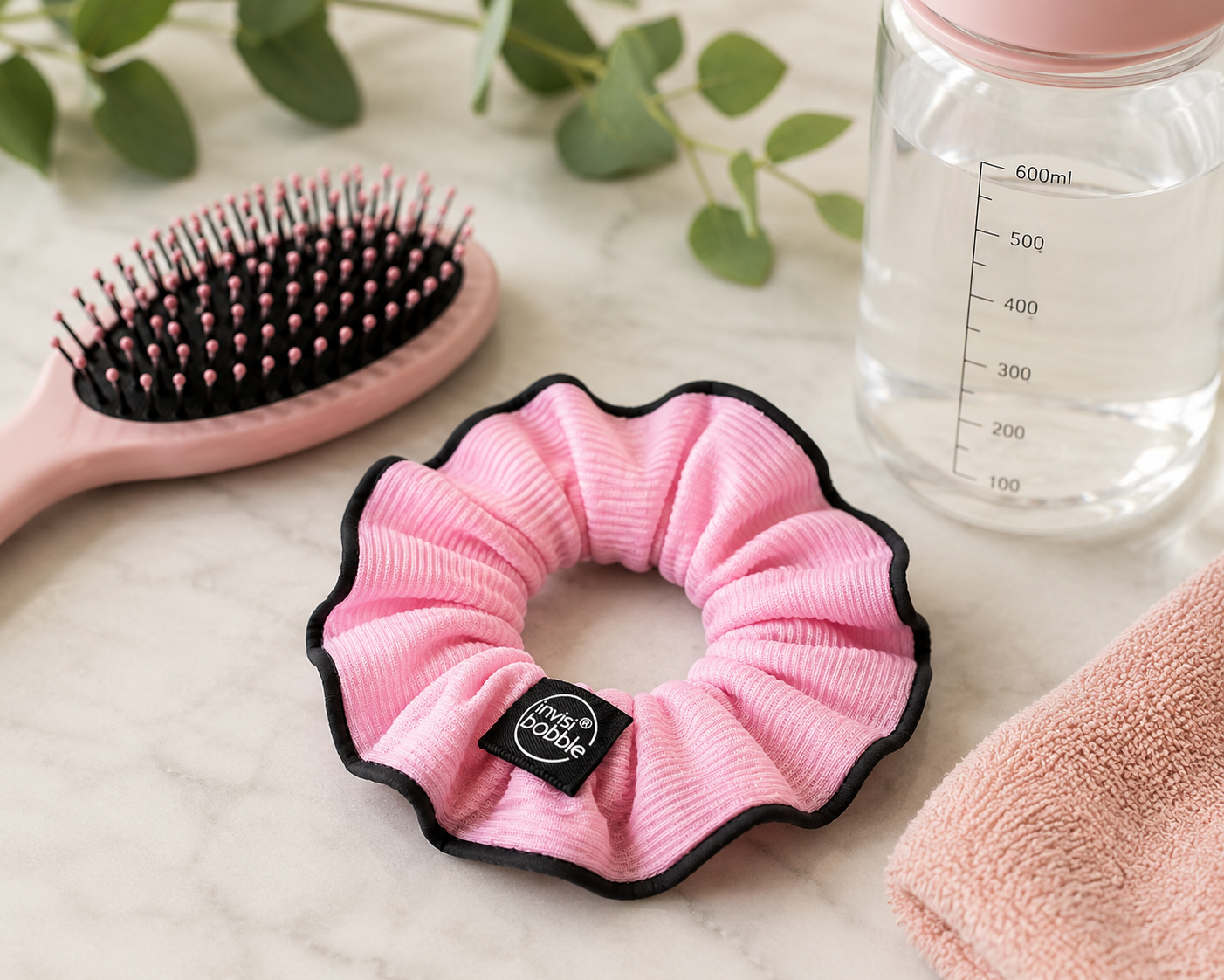 Invisibobble Sprunchie Pink Spiral Hair Bobbles x2 Sports Icon Hair Ties Elastic