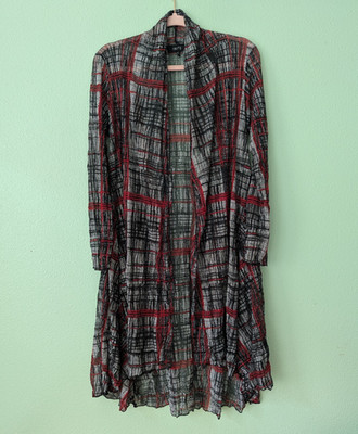 Comfy USA Organza Art To Wear Sheer Lagenlook Overlay Cardigan Jacket Cover Up