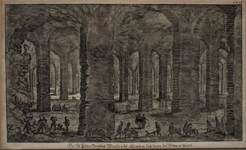 Edward Brown Grotten von St. Pieter Maastrich Original Kupferstich 18 Jhd - Bild 3 von 3