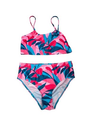 Regatta Mädchen Tropical Print Bikini Set Rosa Blau Zweiteiler Bademode Alter 15-16