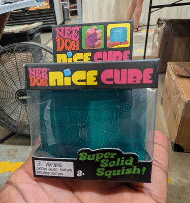  Nee Doh Nice Cube Super Solid Squishy Squeeze Toy, Blue