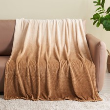NEWCOSPLAY Super Soft Throw Blanket Ombre Brown Throw(50"x60"),