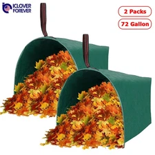 72Gal Garden Waste Bags Reusable Lawn Yard Leaf Collector Container Heavy Duty