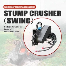 FREE SHIP HUAYEE  Swing Stump Crusher Attachment for Skid Steer Loaders