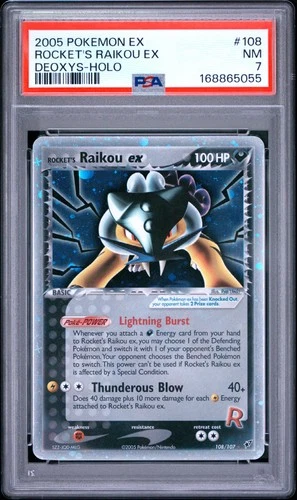 2005 Pokemon EX Deoxys 108 Rocket's Raikou ex Holo PSA 7 168865055