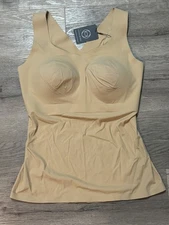 Evelyn Bobbie Defy Bra Tank XL Seamless Smoothing Cami Shaping Tan Beige NWT 
