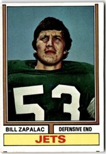 1974 Topps #415 Bill Zapalac Jets