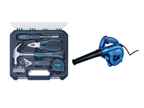 Genuine Bosch Hand Tool Kit 12 Pieces & GBL 620-Watt Air Blower Blue Combo