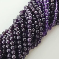 Amethyst Beads Deep Purple Natural Smooth round Gemstone Crystal 6Mm 8Mm 10Mm