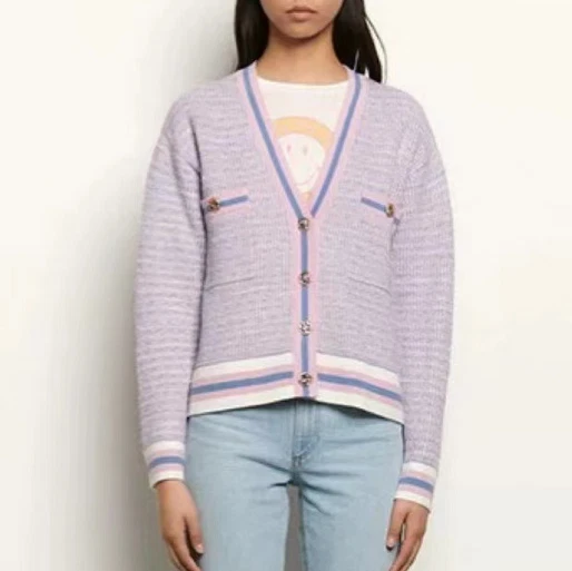 Sandro clearance pink cardigan