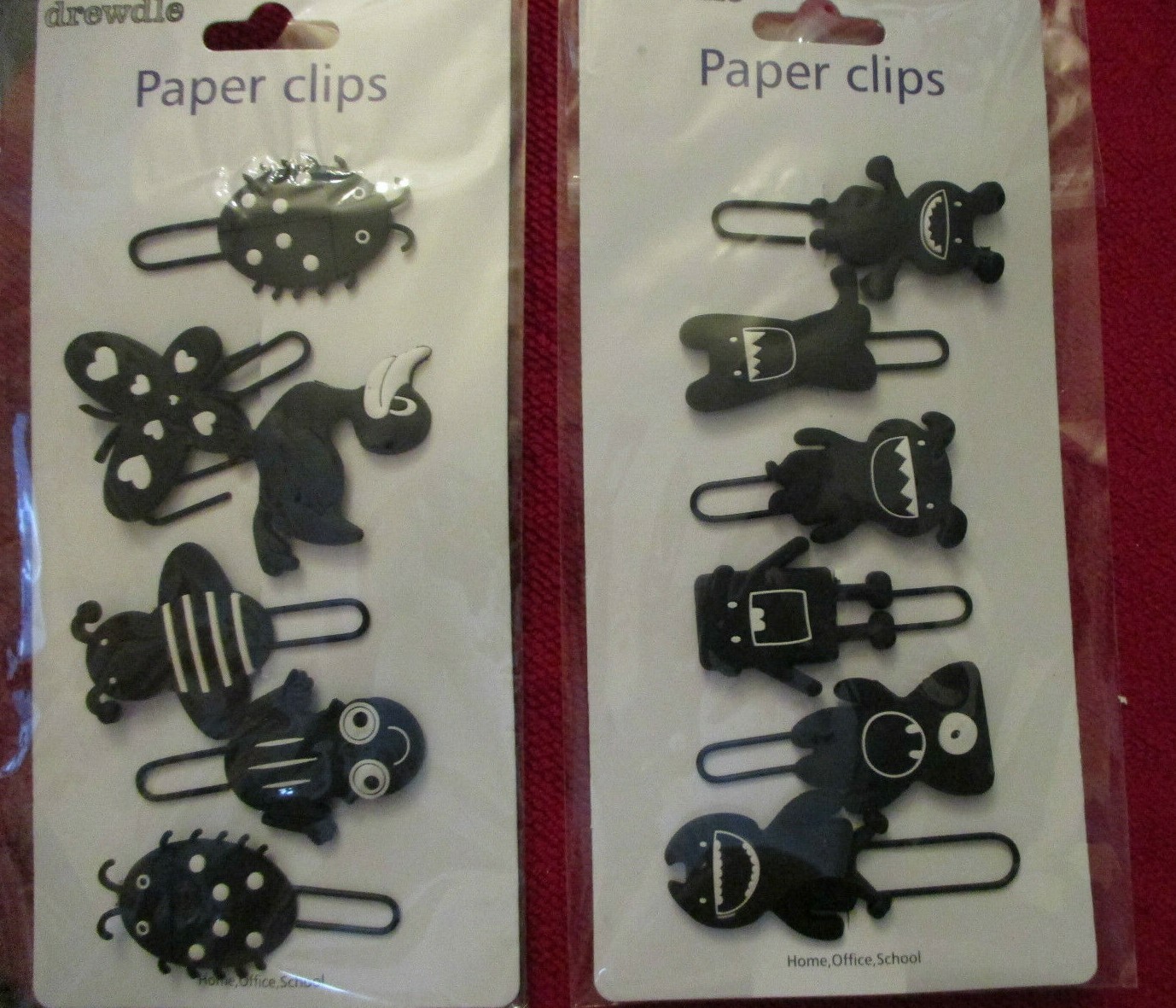 6 NOVELTY PAPER CLIPS Good Quality SCHOOL, HOME, OFFICE BOOKMARKS
