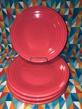 NEW FLAMINGO set of 4 retired FIESTAWARE 9” LUNCH PLATES FIESTA FREE SHIPPING