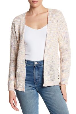 Ten Sixty Sherman 164856 Women's Side Lace-Up Cardigan Ivory/Multi Sz. Medium