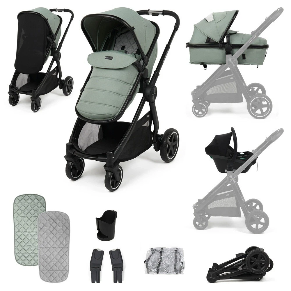 Baby Travel System 2 in 1 With Car Seat Pram Set Panorama XTi GREEN BUNDLE NEW