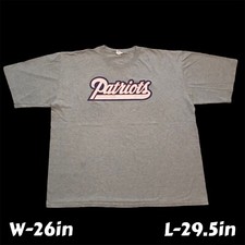 VTG New England Patriots Script Logo T-Shirt Cotton Exchange USA Made 2XL FLAWED