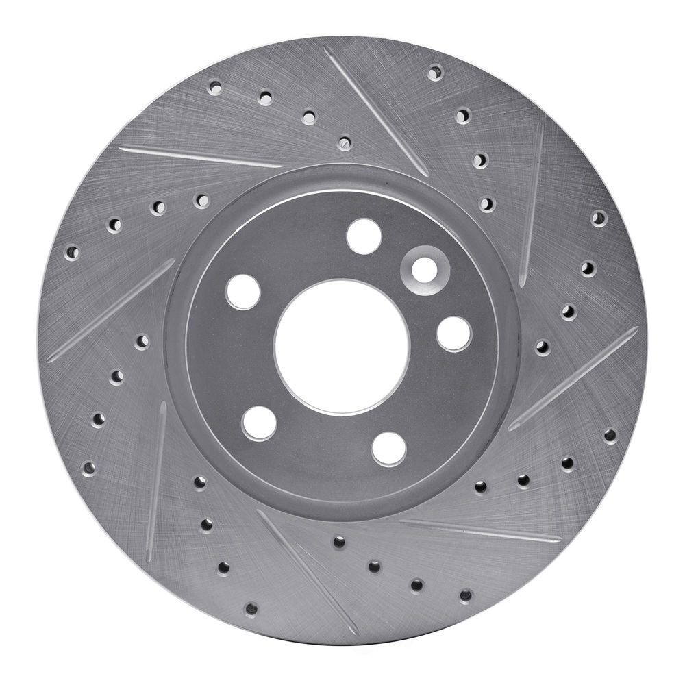Disc Brake Rotor-Brake Rotor - Drilled And Slotted - Silver Front Right ...