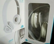 MYME M7 Headphones,NEW White , lightweight tri fold design Remote music calls