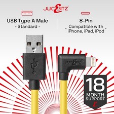 Image of Heavy Duty Strong Angled USB Charging Cable for iPad Air, iPhone 14 13 12 11 SE
