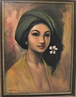 Beautful Indonesian Oil on Canvas Signed Illegibly.