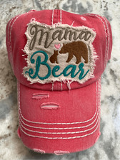 Pink Baseball Cap Mama Bear hat pink hat