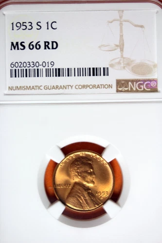 1953 - S NGC MS66 RD Lincoln Cent!!  #B42913
