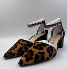 Sole Society Ankle Strap Pointed Toe Heel-Katarina Tan/Black - Leopard, 7M