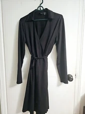 Vintage Black Wrap Dress Size L Boutique Europa by Newport News