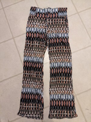 Peace and Pearls Women's Pants Palazzo Sz M Wide Leg High