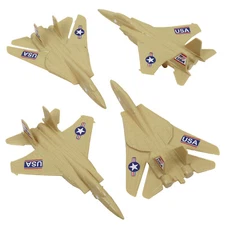 TimMee Processed Plastic F-14 F-15 Tan Fighter Jets Tim Mee Army Men Planes USA