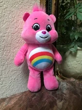 2020 Basic Fun Care Bears Cheer Bear Rainbow Pink Plush Stuffed Animal Toy 10"