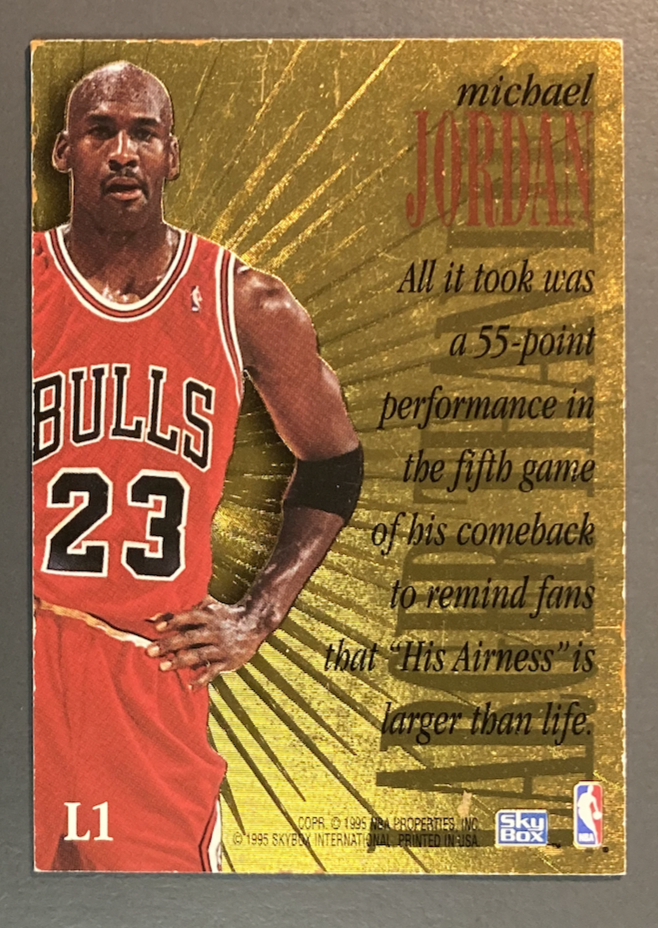 MICHAEL JORDAN 1995-96 SkyBox Premium Larger Than Life - L1 MICHAEL JORDAN 1995-96 SkyBox Premium Larger Than Life - L1