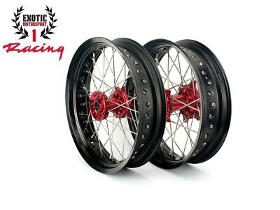 Supermoto 17'' CNC Wheels Set For Honda CRF250R CRF450R 02-2012 CR125 250 2002-07