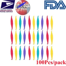 100Pcs Dental Orthodontic Braces Elastic Placer Brackets Rubber Bands 6MM Ortho