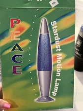 VTG PEACE by Creative Motion Sparkle Glitter Motion Lamp Blue Liquid