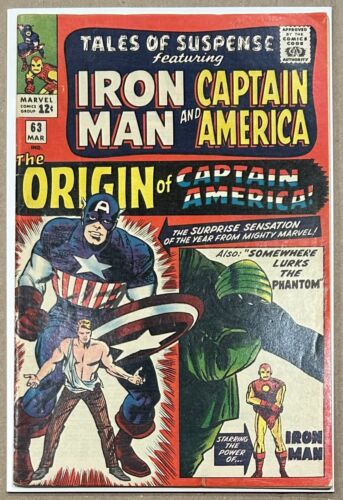 Tales of Suspense #63 (1965) Marvel 1st Silver Age Origin of Captain America - Afbeelding 1 van 3