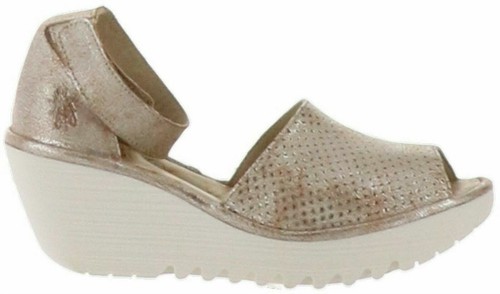 Fly London Women's EMME511FLY Bridle Cloud Gray Chunky Open Toe