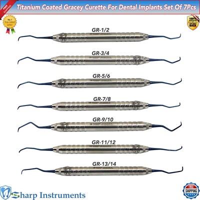 9 Pcs Dental Gracey Curettes 1/2, 7/8, 9/10 Periodontal Surgical New