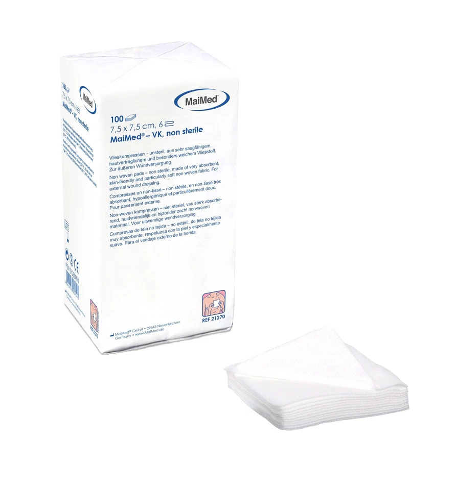 BENCARE GMBH 100x MaiMed Vlieskompresse 6-Fach Kompressen unsteril