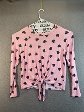 No Boundaries Junior XL 15/17 Plush Long Sleeve Knot Front Pullover Pink