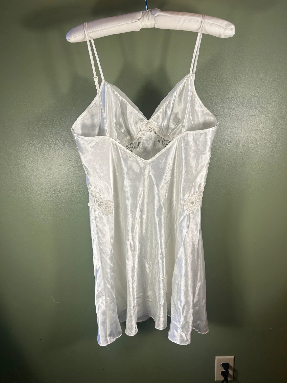 UNDERCOVER Abito slip ballerina seta vintage anni 90 Victorias Secret L avorio raso pizzo